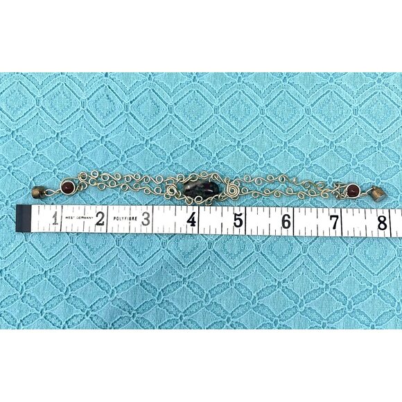 3 Bracelets - Beaded With Heart Charm, Wire wrapped gemstone, & Layerd‎ Beads. - Picture 9 of 9